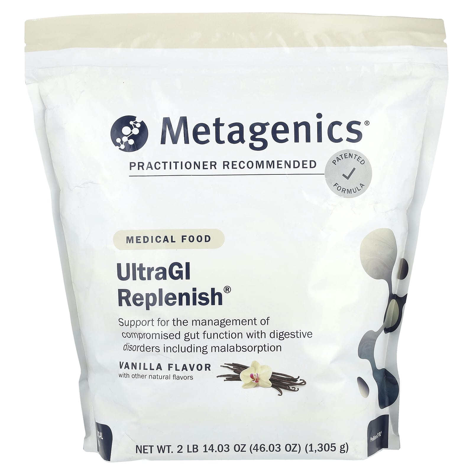 Metagenics, UltraGI Replenish, Vanilla, 2 LB UPC 755571947253 | HiLife Vitamins